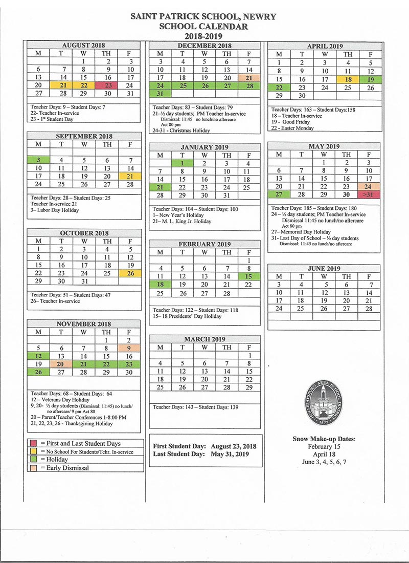 Saint Patrick Calendars Newry, PA